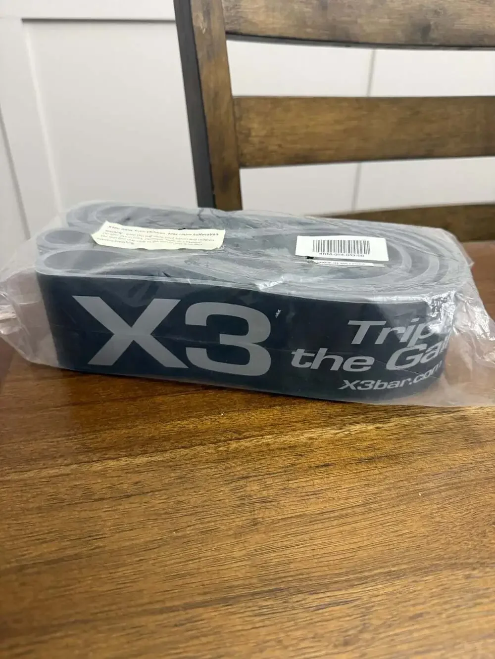 X3 Bar Triple the Gains Home Gym Latex Resistance Band Gray RBM-004-049-00 NIP